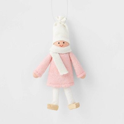 Kid with White Hat Pink Sweater Christmas Tree Ornament - Wondershop&#8482; | Target
