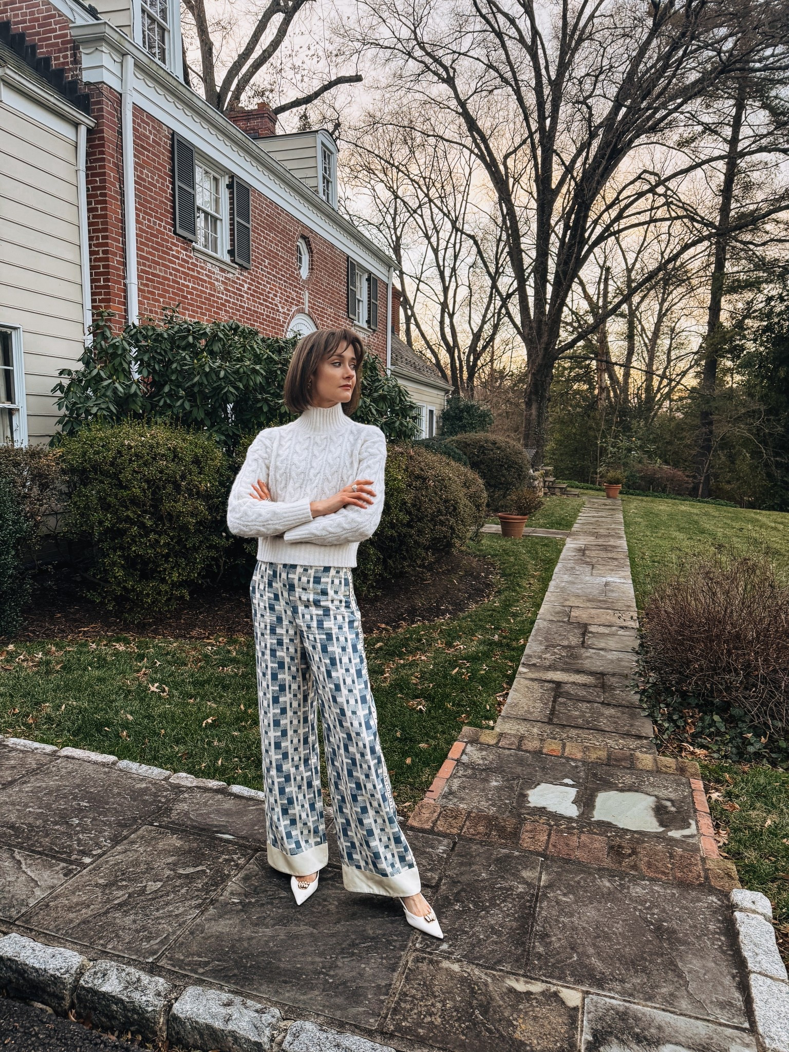 A comfy holiday look with these incredible print pajama pants and cableknit sweater.

#LTKHoliday #LTKOver40 #LTKSeasonal