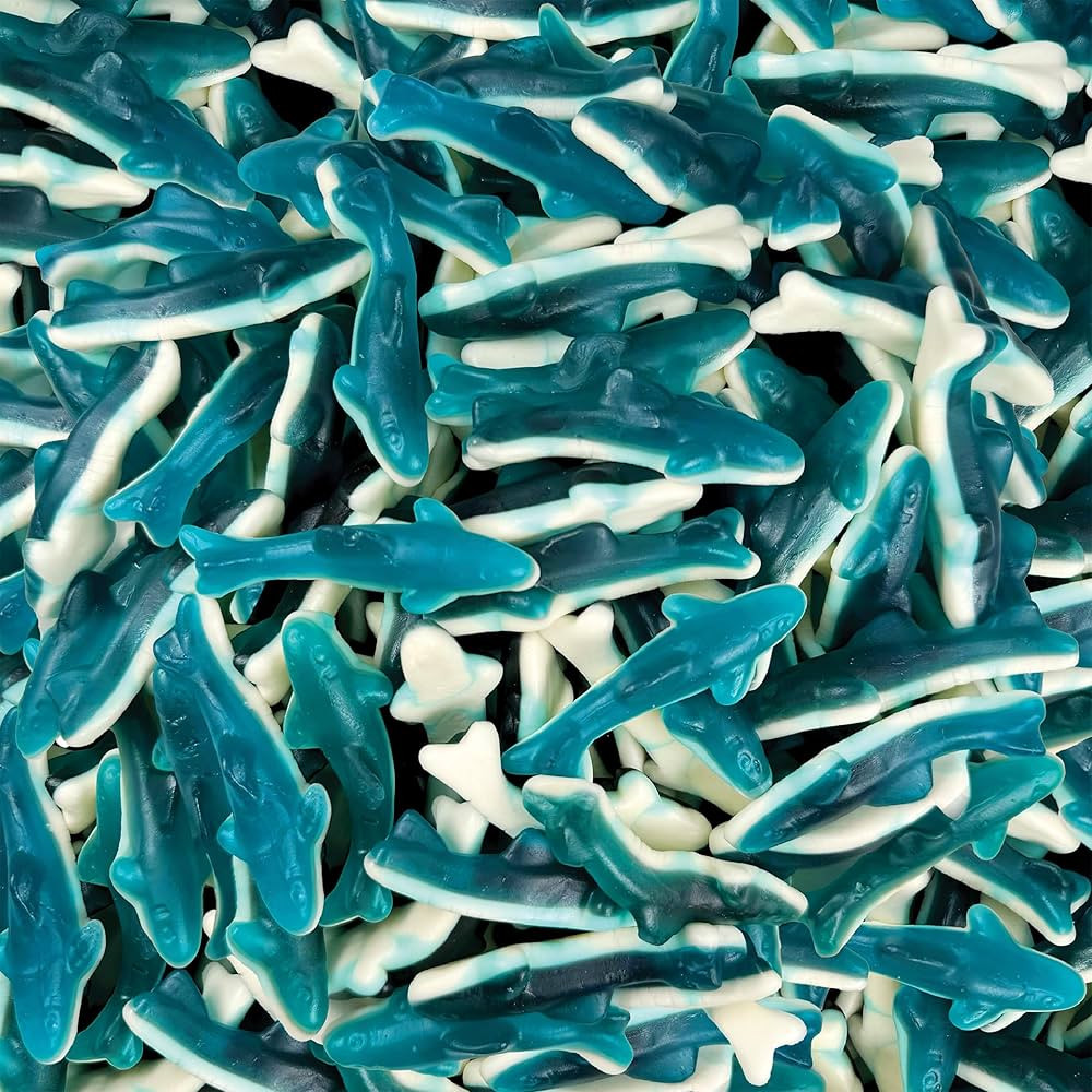 Blue Sharks Gummy Candy | 2 Pound Bag | Fruity Shark Gummies | Soft Chewy Gummy Fish for Parties,... | Amazon (US)