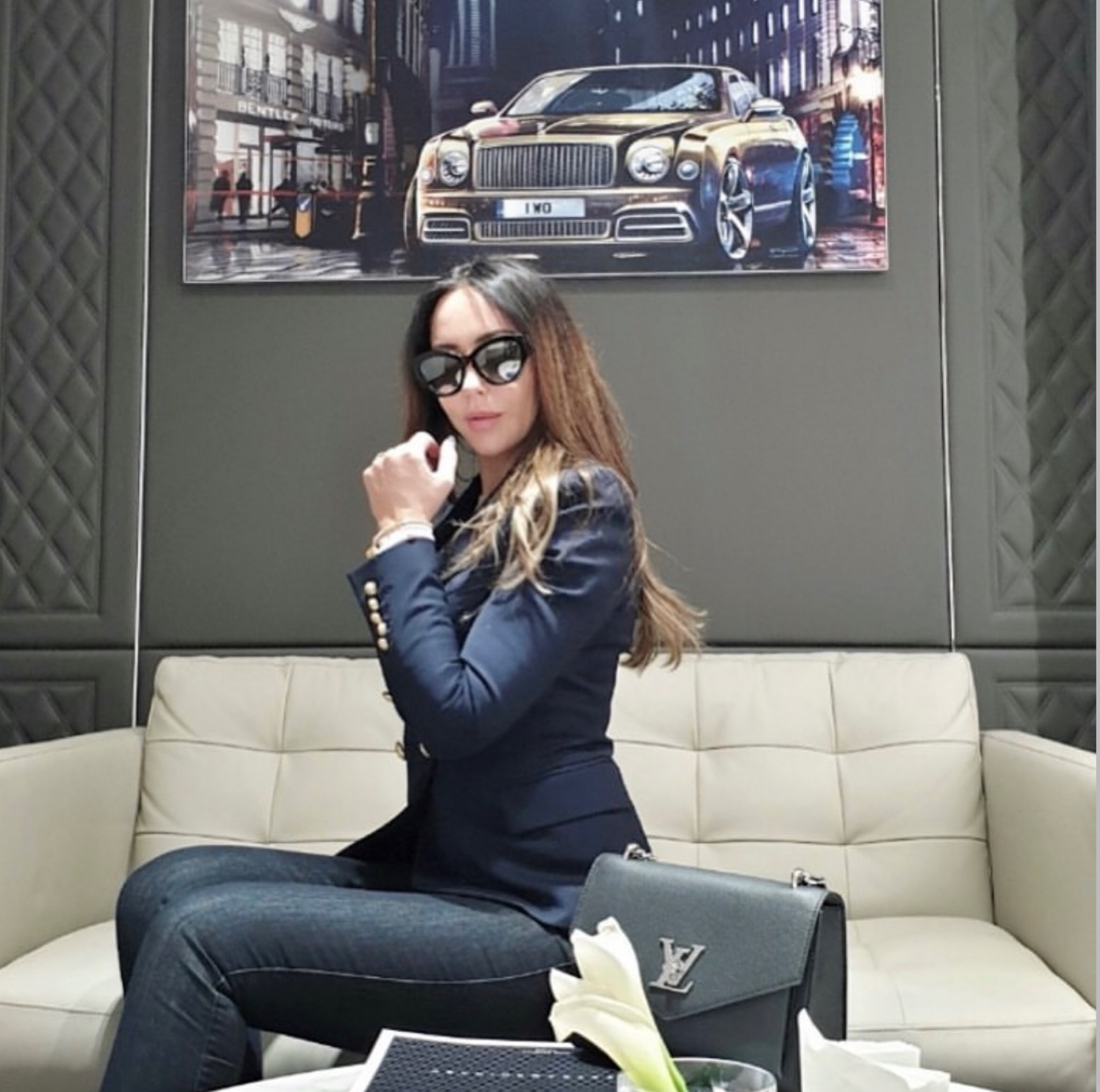 Navy blazer, black jeans, professional office ootd, workwear outfit, black sunglasses, LV bag black chain 

#LTKSeasonal #LTKeurope #LTKworkwear