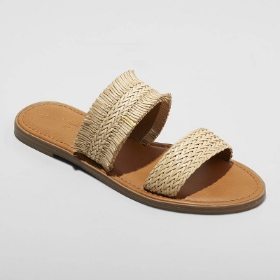 Women's Elizabeth Woven Two Strap Slide Sandals - Universal Thread™ | Target