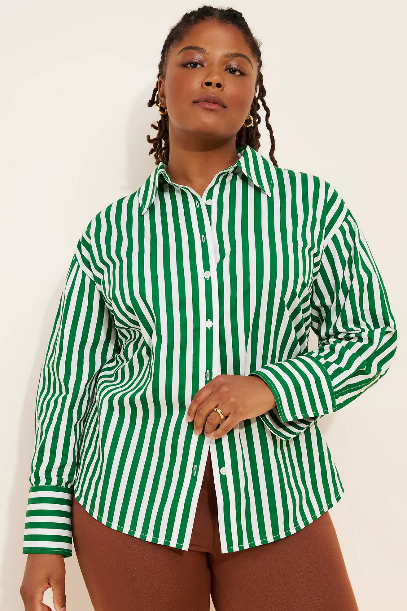 Eloquii Striped Open Back Top | Anthropologie (US)