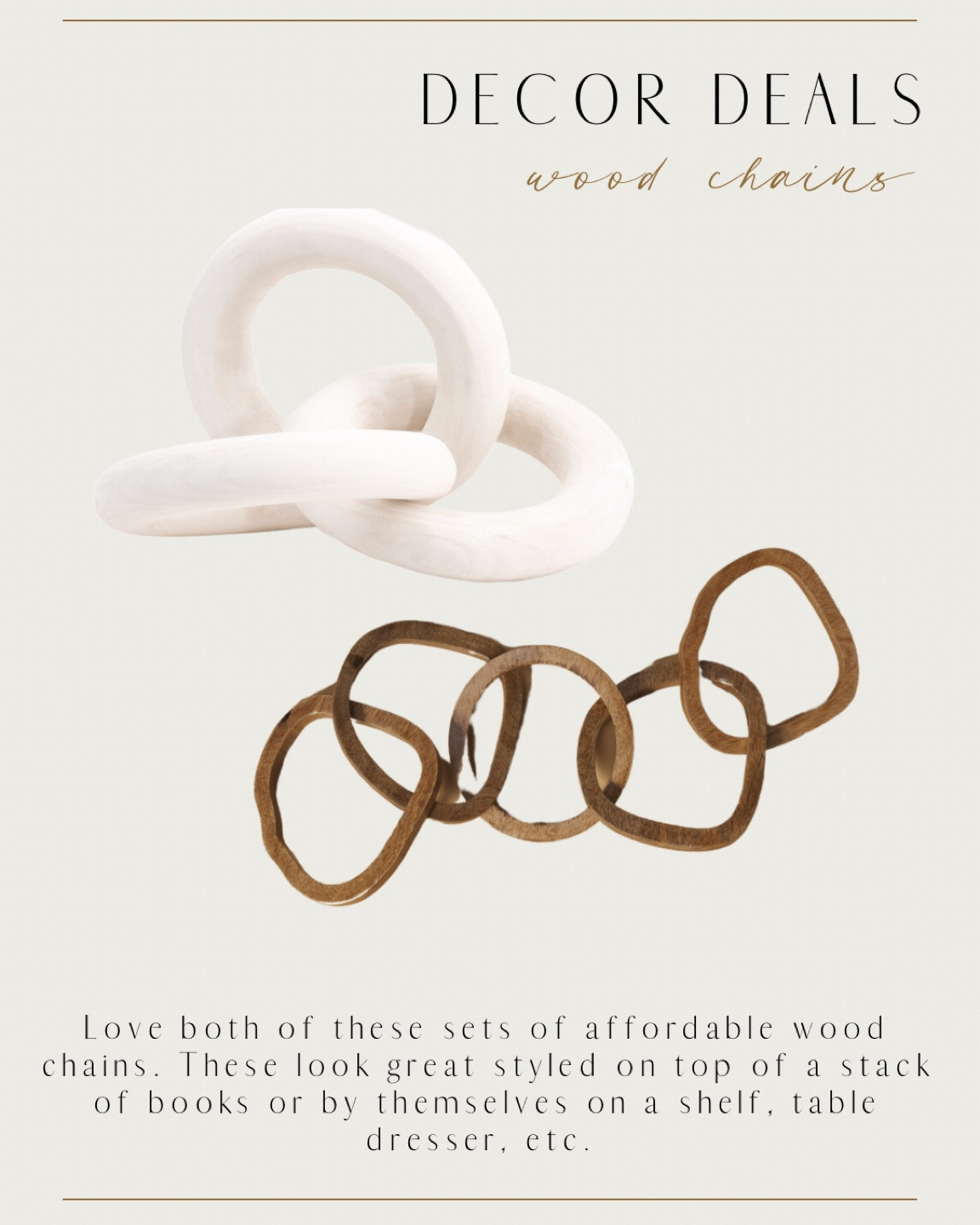 Affordable wood links. Affordable wood chains. Home decor.  Coffee table styling 

#LTKunder50 #LTKhome