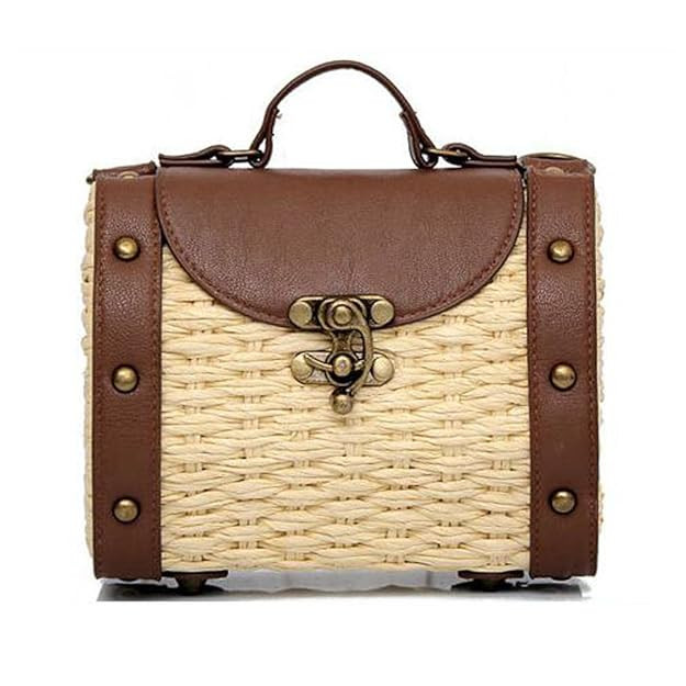 Women's Retro Weave Mini Crossbody Bags PU Leather Quilted Shoulder Bag Handmade | Amazon (US)