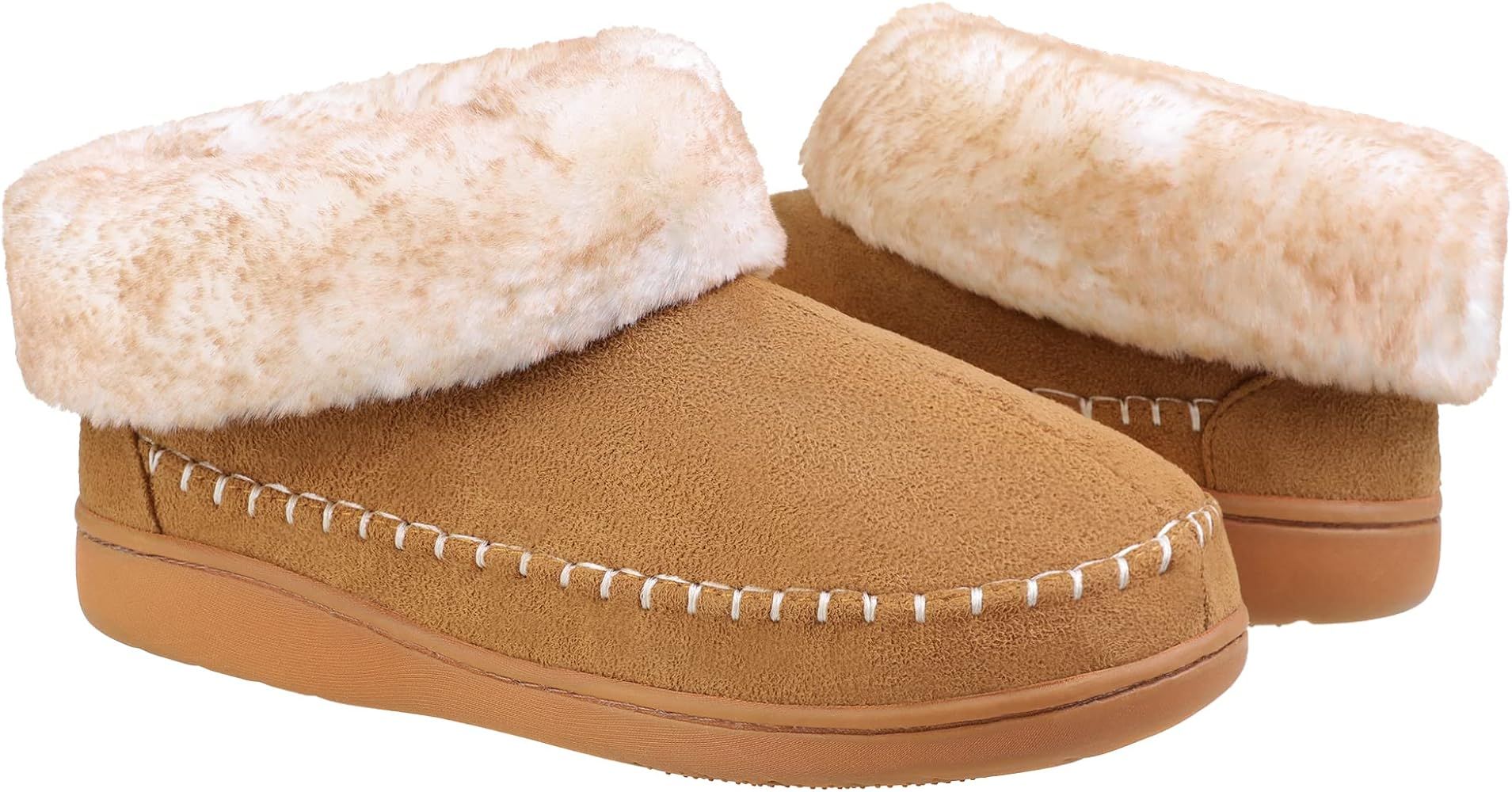 NCCB Womens Booties Slippers Plush Fleece Memory Foam Ankle Slippers Pull On Nonslip Lightweight ... | Amazon (US)