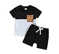 Hnyenmcko Toddler Baby Boy Summer Clothes Color Block Short Sleeve T-Shirt Tops Solid Shorts Set ... | Amazon (US)