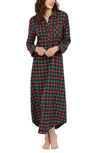 PajamaGram Christmas Nightgown for Women - Flannel Nightgown Women, Red 2X 20-22 | Amazon (US)