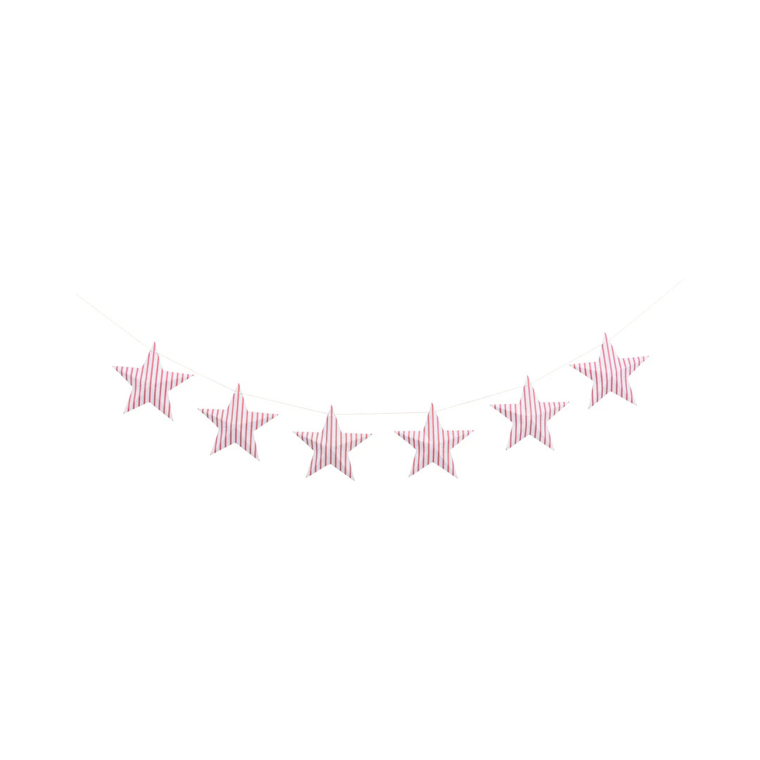 Red Stripes Hanging Stars Banner | My Mind's Eye