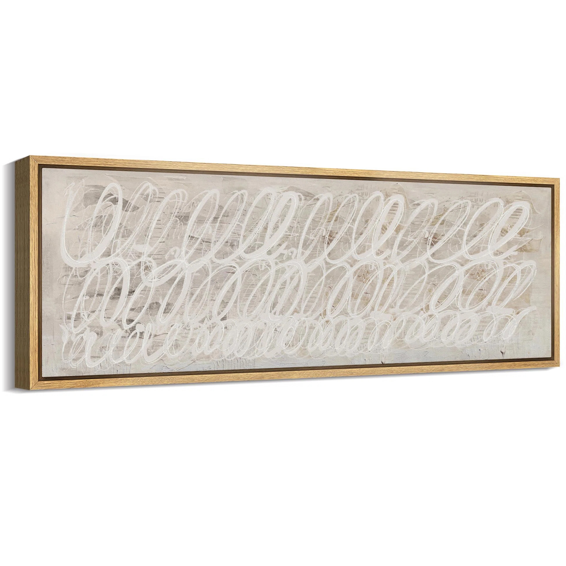 Geometric Line " White Abstract Calligraphy Antique Retro Fine Art Colorful Bedroom Extra Large W... | Wayfair North America