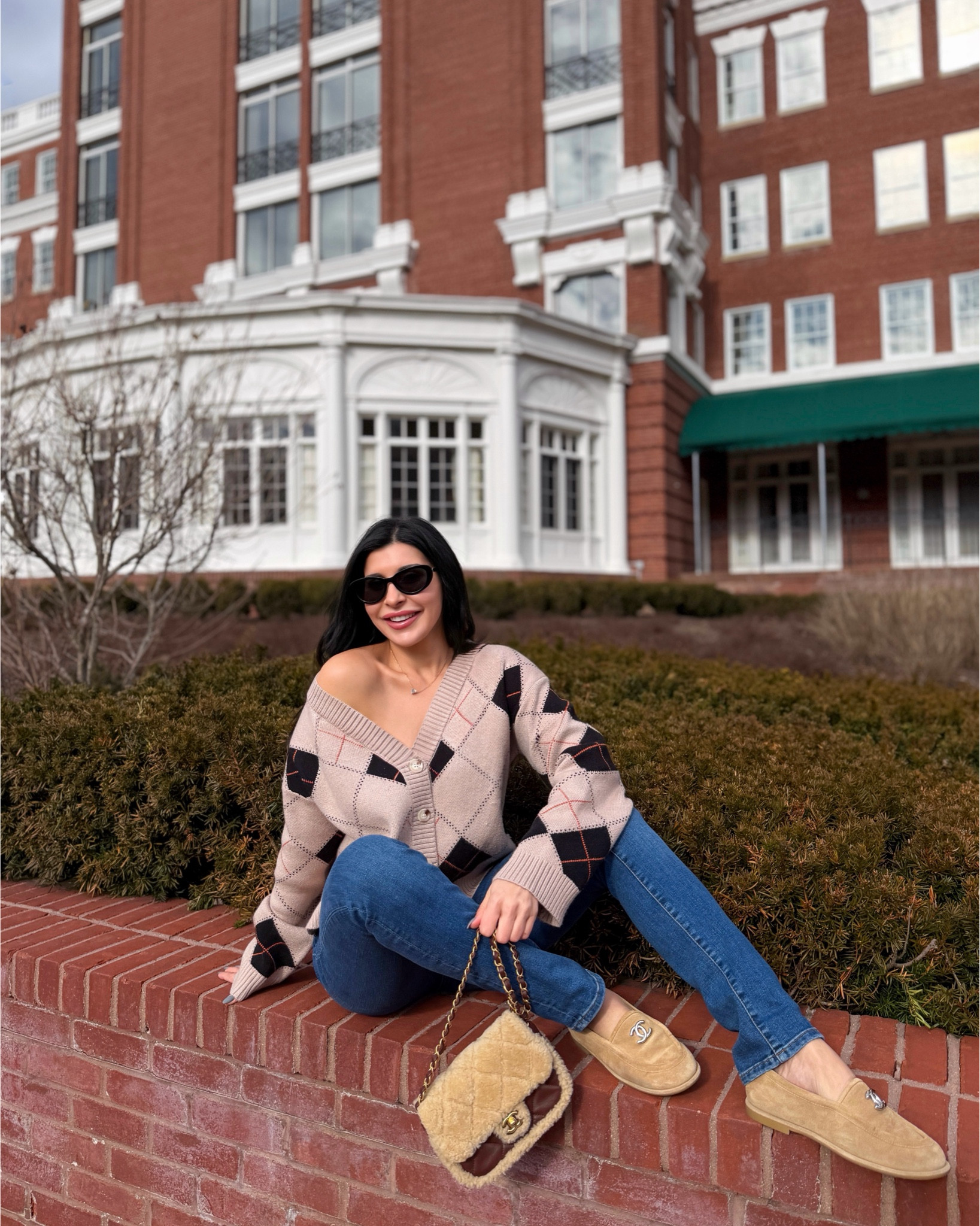Argyle oversized preppy sweater and jeans look 

#LTKootd #LTKWorkwear #LTKgrwm