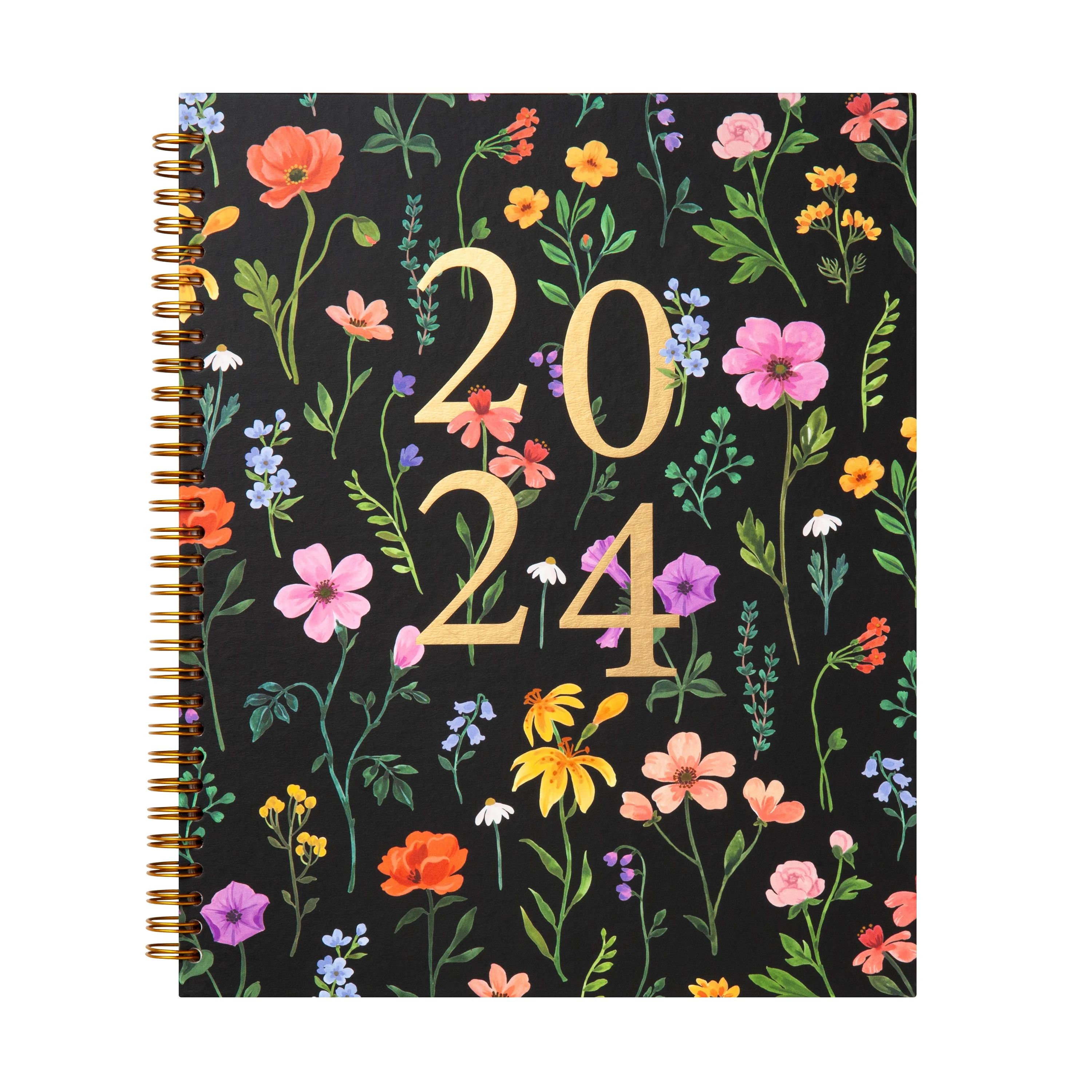 2024 Mintgreen Large Hardcover Planner Black Floral | Walmart (US)