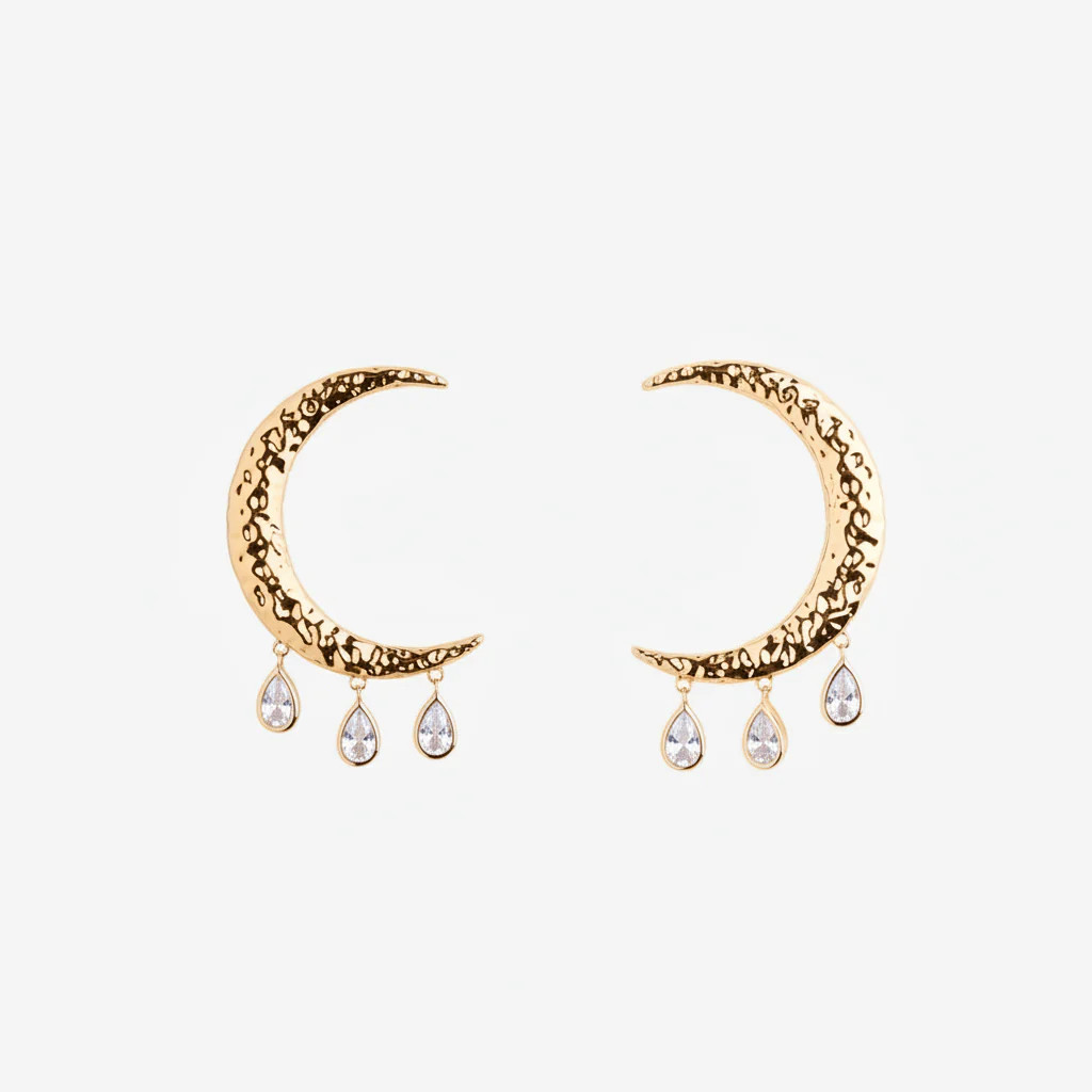 "Born to Shine" Clear Crystal Stone Earrings by Kristina Bazan | Natkina US