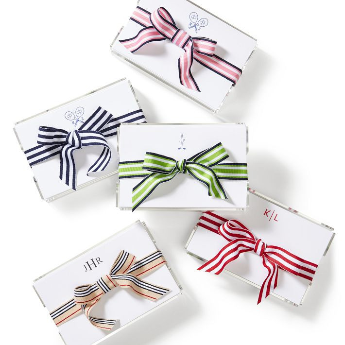 Ribbon Memo Sheets in Acrylic Holder, Set of 150 | Mark and Graham