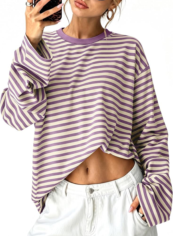 Sampeel Womens Long Sleeve Tops Oversized T Shirts 2026 Y2K Fall Fashion Clothes | Amazon (US)