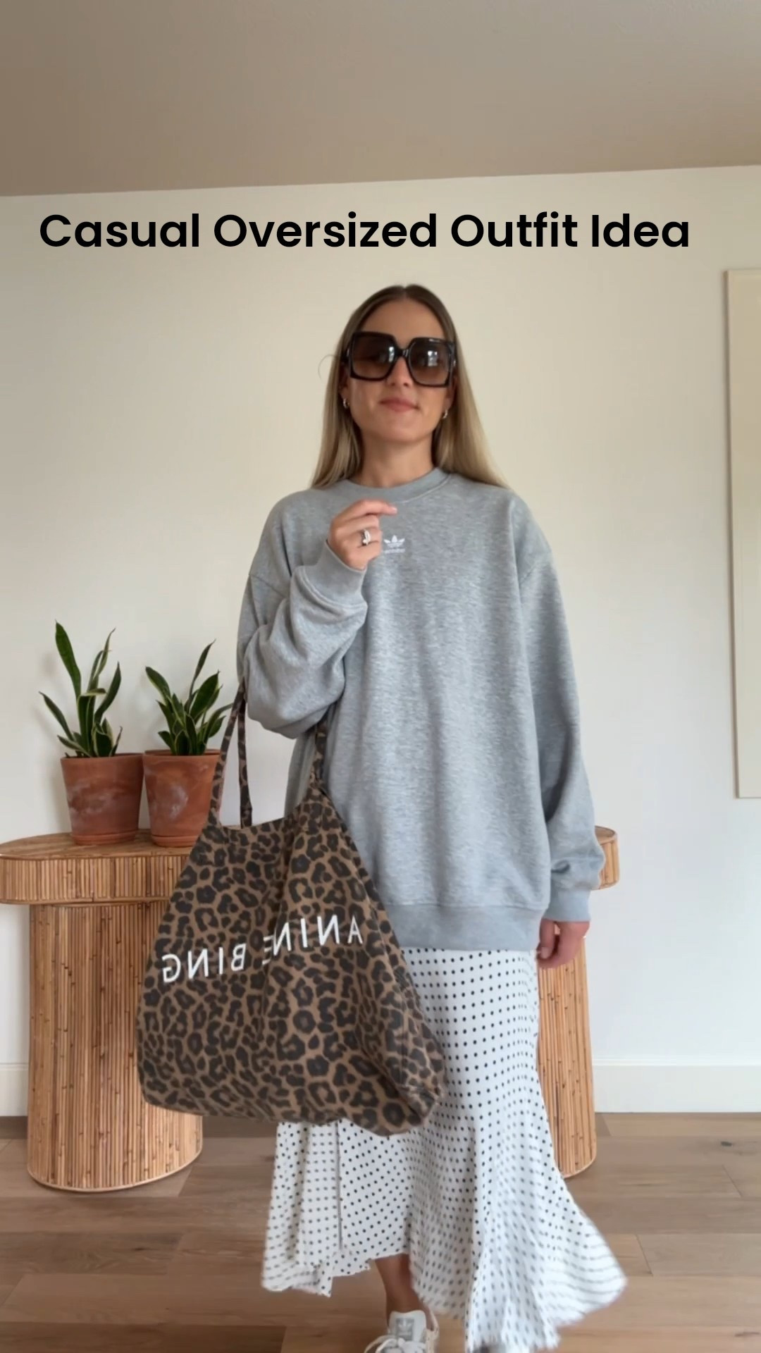 Easy Casual Outfit Idea with an slightly oversized look.

Oversized sweatshirt styled with a midi skirt with all over dot print. This skirt is so versatile, can be styled casual, for work or church. So many options. 

Also added another print to this outfit with the animal print tote. Love!

And then let’s not forget about the stunning silver samba sneakers!! The new it sneaker, a must have! 

Let me know if you love this outfit 🧡🧡🧡

#LTKOver40 #LTKStyleTip #LTKxMadewell