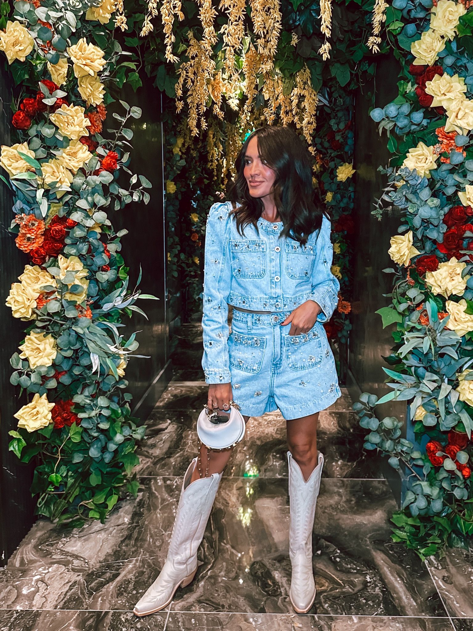 Love this denim set and my Lucchese boots 

#LTKCon