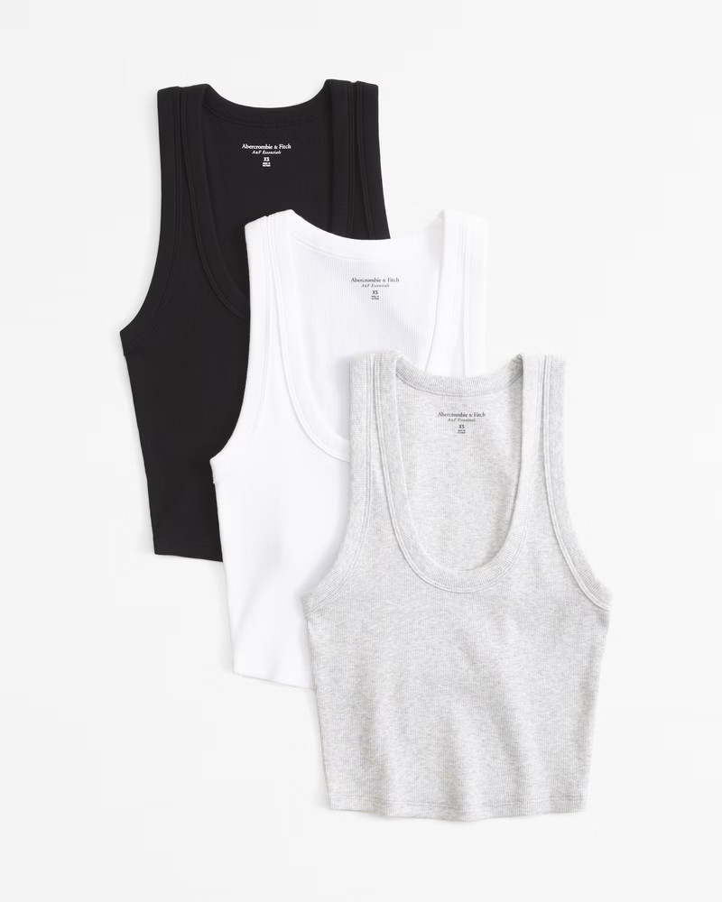Women's 3-Pack Essential Scoopneck Tanks | Women's Tops | Abercrombie.com | Abercrombie & Fitch (US)