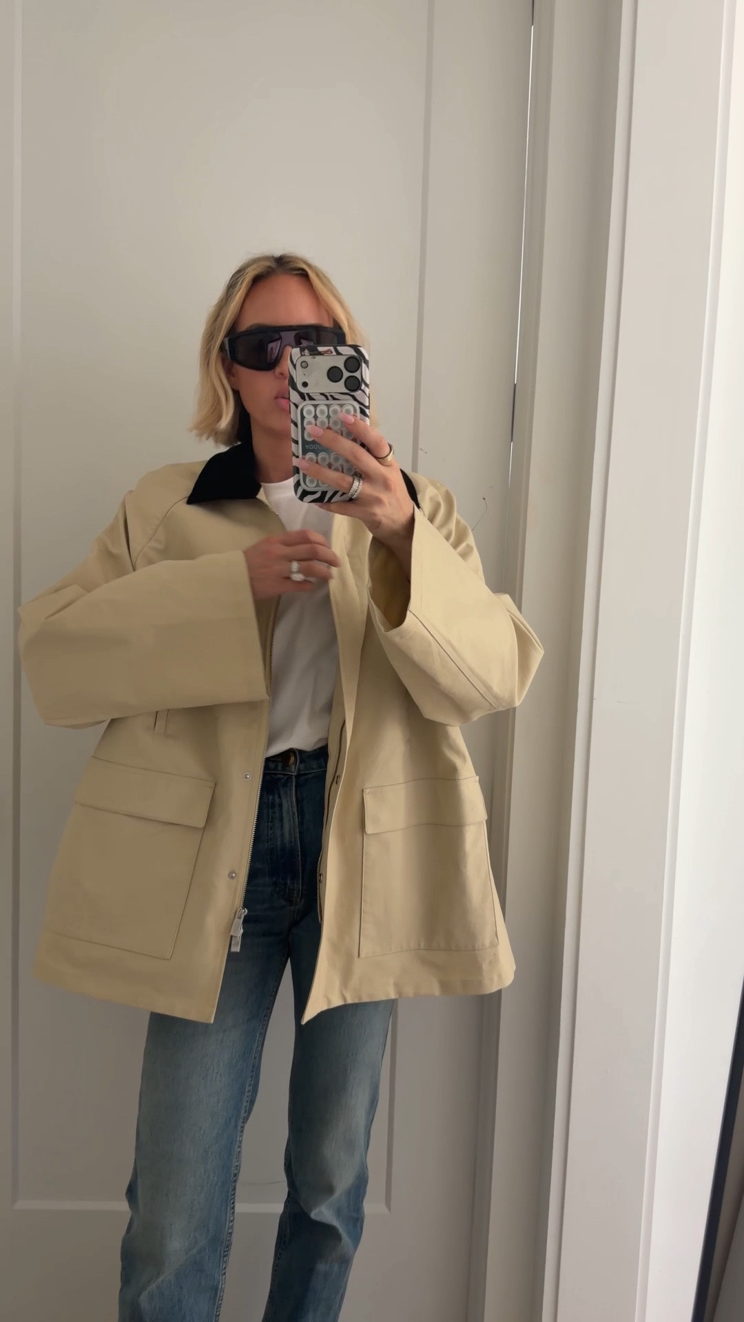 I’m wearing a 38 in this barn jacket. I definitely should have sized down because it’s big on me. But it’s such a classy jacket. I linked one below that I found that looks similar for less as well. ￼

#LTKSeasonal #LTKOver40 #LTKdayinmylife