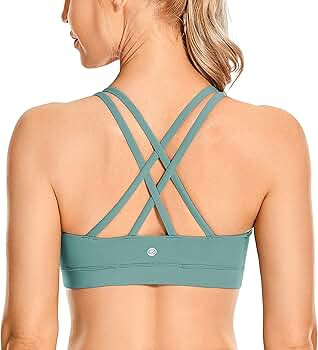 CRZ YOGA Women's Fitness Workout Yoga Bra Strappy Sports Bras | Amazon (US)