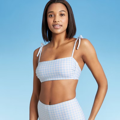Women's Gingham Bikini Top - Kona Sol™ Blue | Target