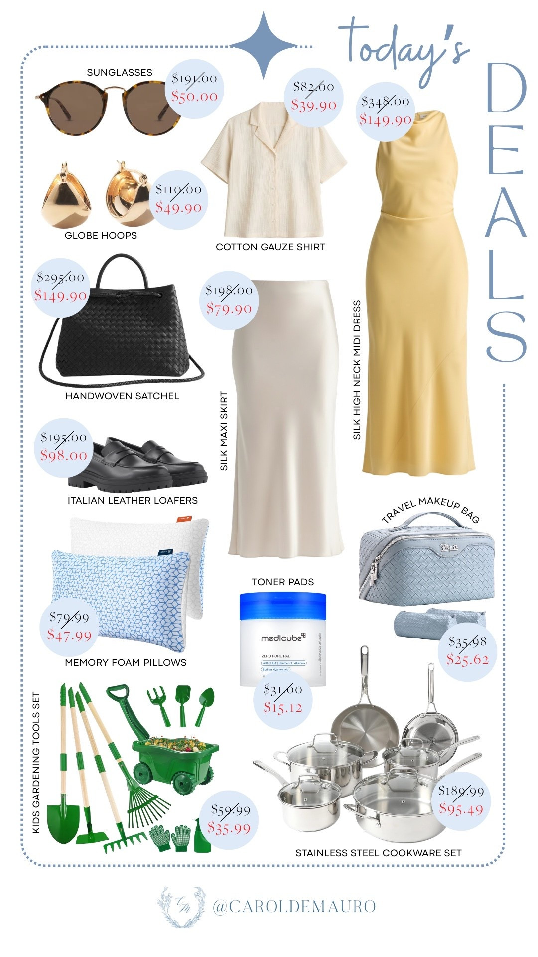 Mid-week retail therapy, anyone? Found some seriously good deals today that cover basically every corner of life, from elevated basics to home upgrades. You'll love this silk high-neck midi dress, cotton gauze shirt, globe hoops, handwoven satchel, memory foam pillows, Medicube toner pads, cookware set, and more.

today's deals, on sale now, fashion inspo, everyday accessories, kids gardening tools, travel essentials, skincare find, kitchen appliances

#LTKSaleAlert #LTKSeasonal #LTKU