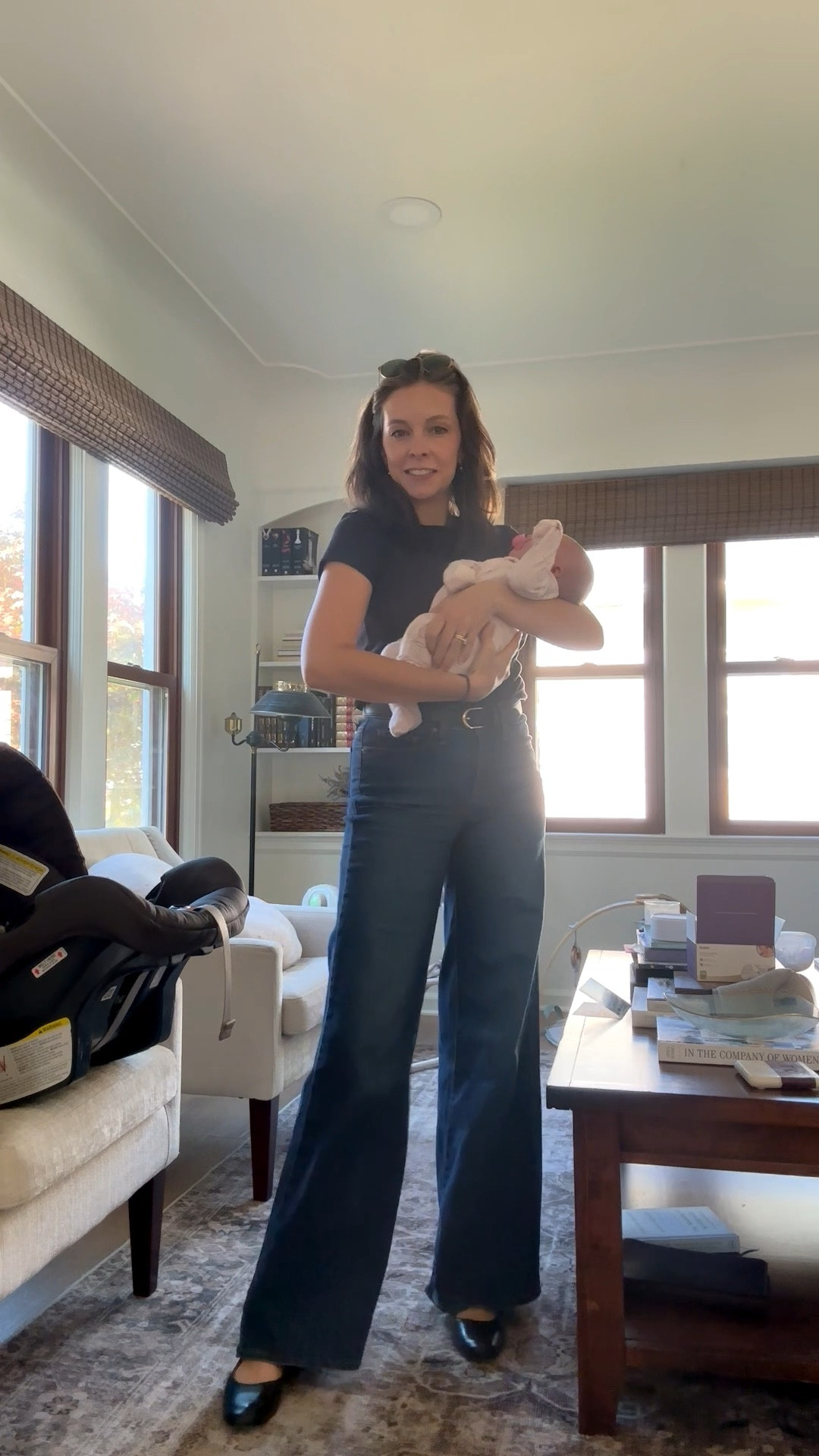 A breastfeeding friendly outfit of the day with a dose of newborn reality at the end 😅 Keeping it simple and classic today!

#LTKFamily #LTKFindsUnder100 #LTKSeasonal