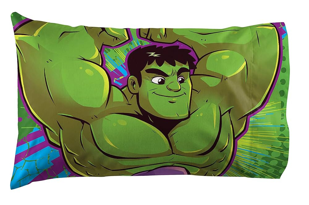 Jay Franco Marvel Super Hero Adventures Hulk Out 1 Pack Pillowcase - Double-Sided Kids Super Soft... | Amazon (US)