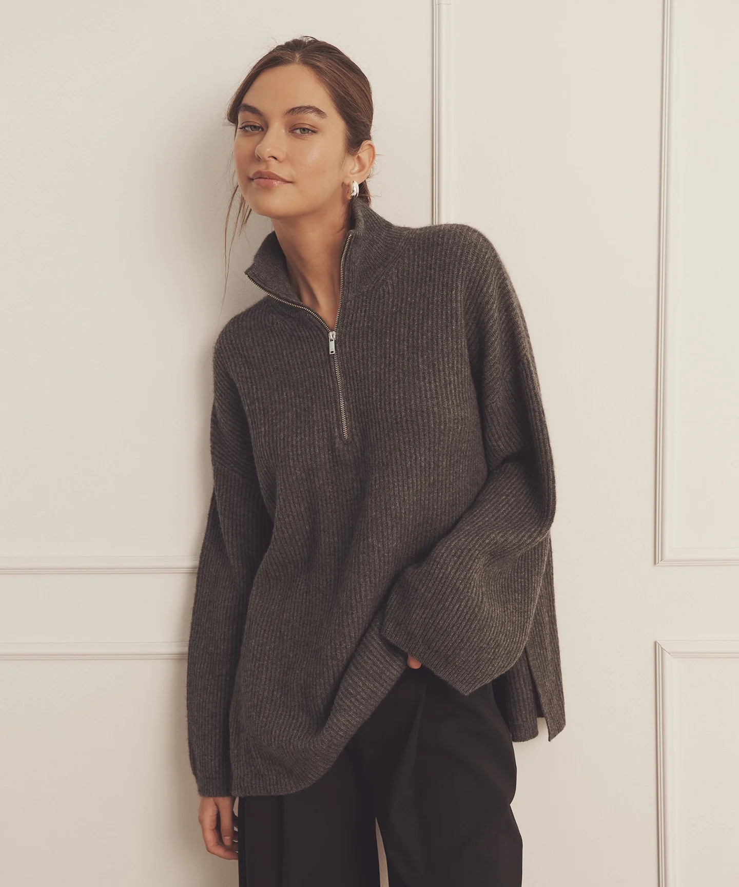 Luxe Cashmere Fisherman Quarter Zip Tunic | NAADAM