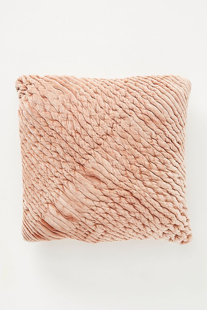 Kantha-Stitched Washed Velvet Pillow | Anthropologie (US)