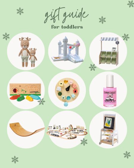 Gift guide for toddlers, cuddle and kind, bounce house, play, crayons, wooden toys, toxic free nail polish, balance board, train, chalkboard 

#LTKSeasonal #LTKHoliday #LTKGiftGuide