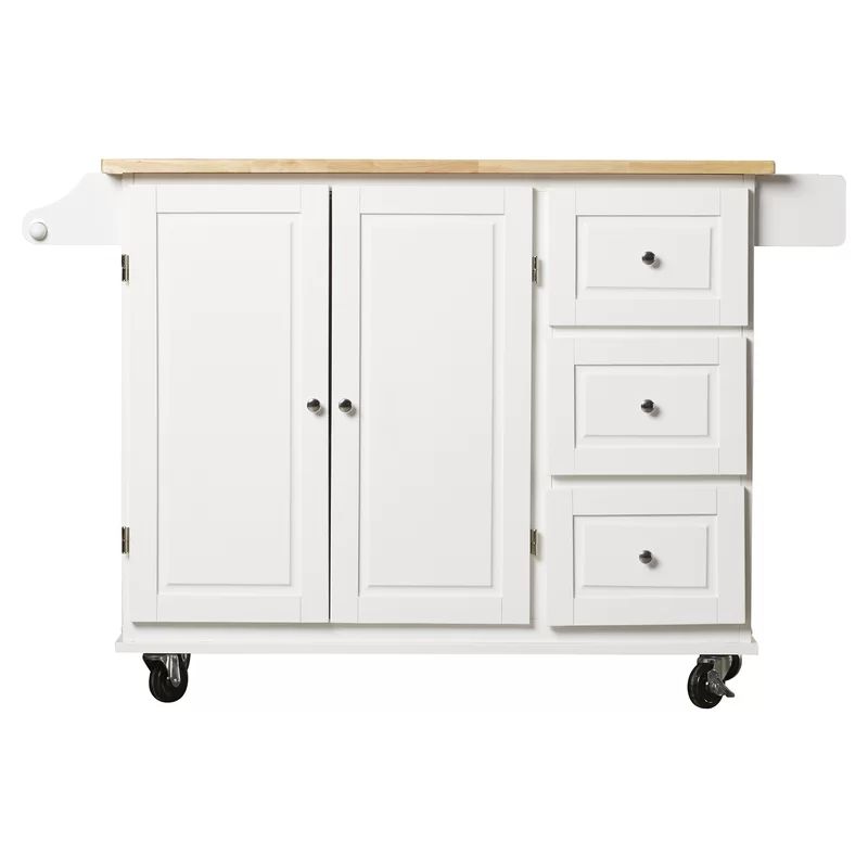 Hardiman 53.75'' Wide Rolling Kitchen Cart with Solid Wood Top | Wayfair North America