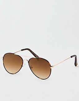 AEO Tortoise Aviator Sunglasses | American Eagle Outfitters (US & CA)