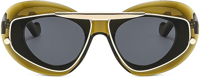 laureles Fashion Oversized Cat Eye Women Sunglasses Vintage Leopard Gradient Shades UV400 Men Sun... | Amazon (US)