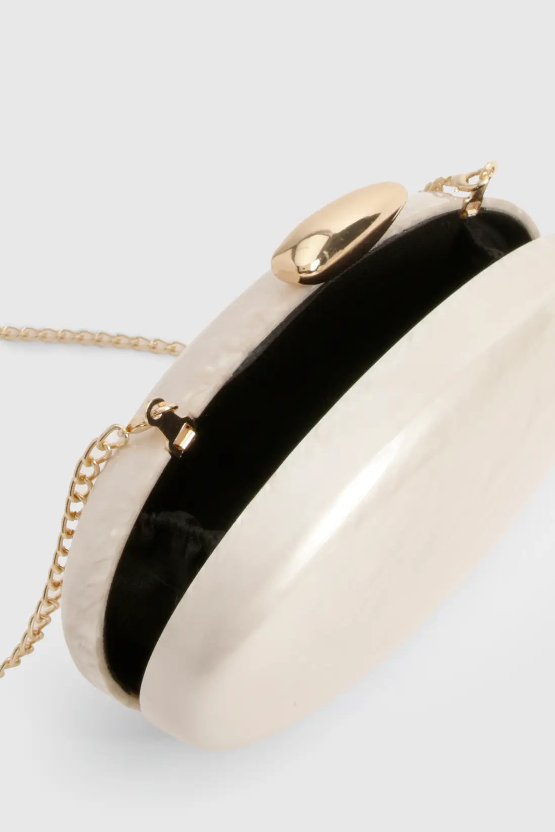 White Marble Acrylic Oval Clutch Bag | Boohoo | Boohoo.com (UK & IE)