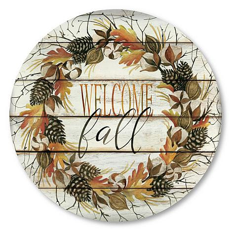 Courtside Market Welcome Fall 8"x 8" Circular Panel - 20284668 | HSN | HSN