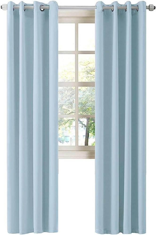 LA PALMA Thermal Insulated Blackout Darkening Grommet Living Room Curtains Window Drapes for Bedr... | Amazon (US)