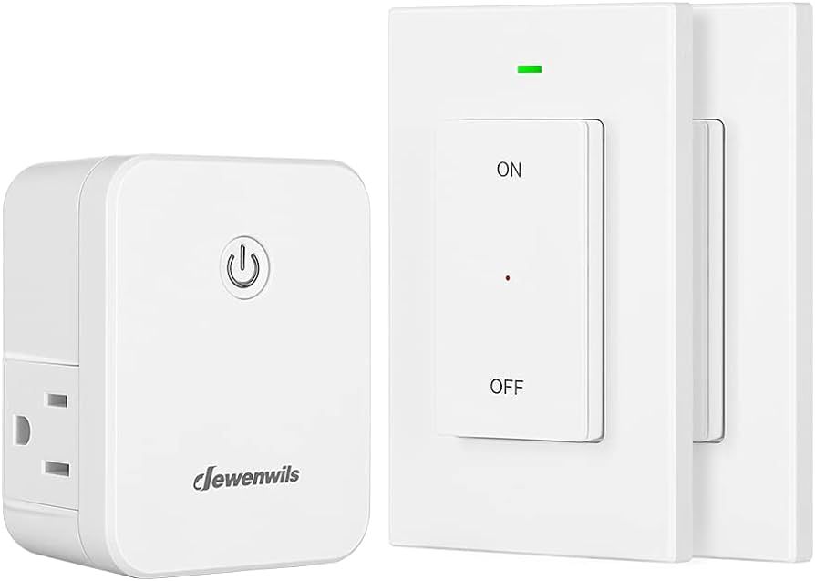 DEWENWILS Remote Control Outlet, Wireless Wall Light Switch with 2 Side Outlets, No Wiring Remote... | Amazon (US)