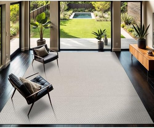 CAMILSON Easy Jute Rug 8x10, Indoor Outdoor Off-White Farmhouse Area Rugs for Living Room Patio a... | Amazon (US)