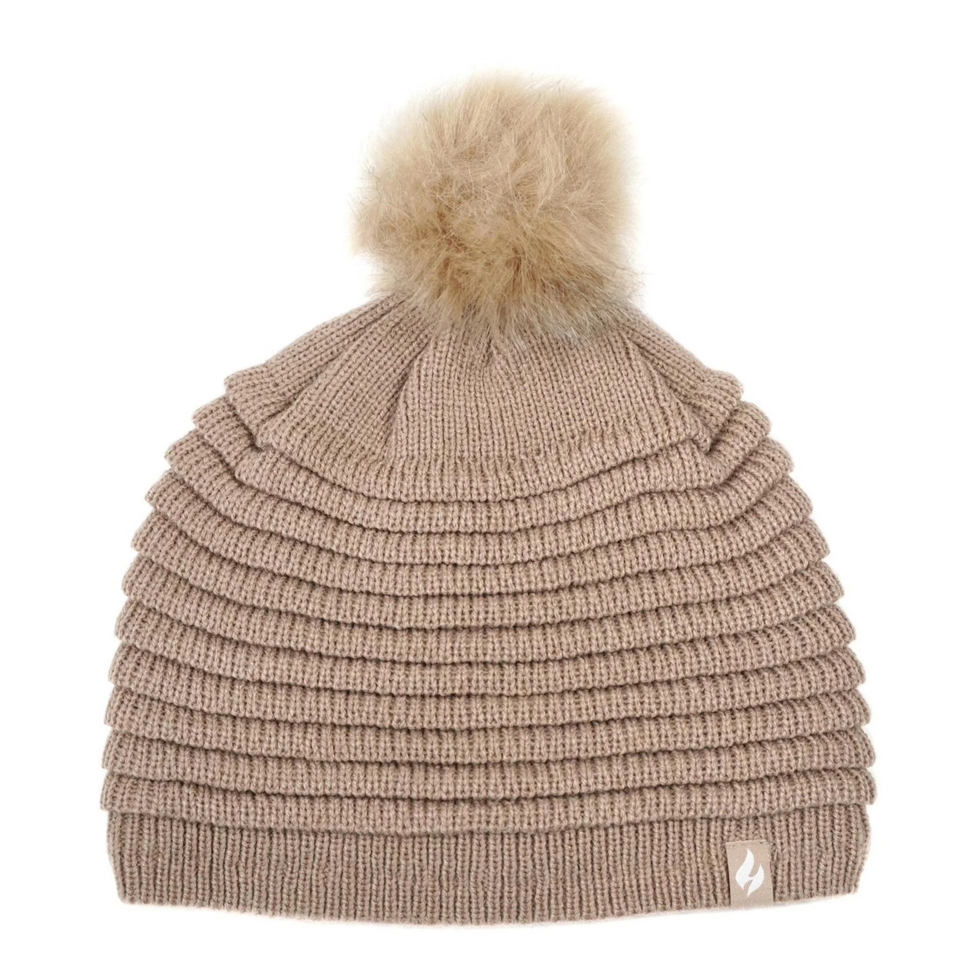 Women's Heat Holders Heatweaver Rib Knit Pom Pom Hat | Kohl's