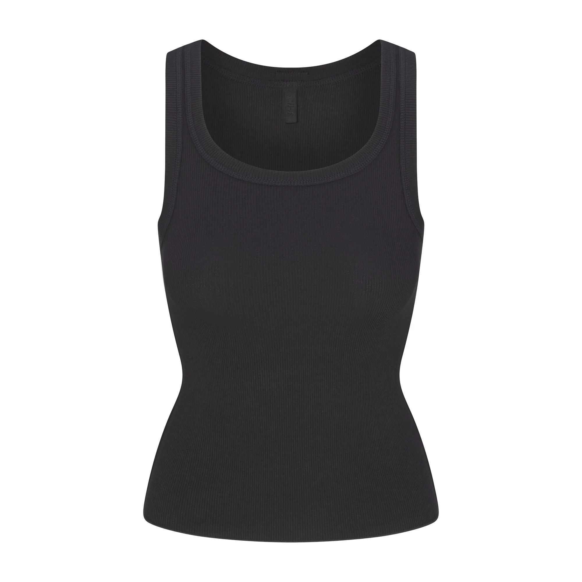 SKIMS Scoop Neck Tank Top | Black | XL | Cotton Rib | SKIMS (US)