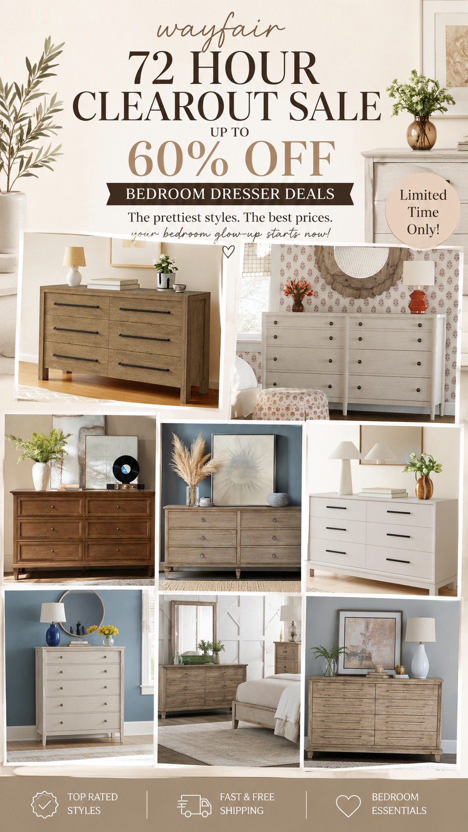 Wayfair Sale, Wayfair Clearout Sale, Wayfair 72 Hour Sale, Wayfair Deals, Wayfair Bedroom Furniture, Bedroom Dresser Sale, Drawer Dresser Deals, Bedroom Storage Furniture, Modern Dresser, Wooden Dresser, White Dresser, Black Dresser, Neutral Bedroom Furniture, Affordable Furniture Deals, Home Decor Deals, Bedroom Organization Ideas, Storage Solutions Bedroom, Chest of Drawers, Large Dresser, Small Space Storage, Minimal Bedroom Furniture, Modern Bedroom Decor, Farmhouse Dresser, Rustic Bedroom Furniture, Contemporary Dresser, Chic Home Decor, Home Makeover Ideas, Bedroom Upgrade Ideas, Budget Friendly Furniture, Luxury Look for Less, Affordable Home Finds, Trending Home Decor, Viral Home Finds, LTK Home Finds, LTK Furniture Deals, LTK Sale Picks, Home Styling Ideas, Interior Design Trends, Cozy Bedroom Aesthetic, Clean Girl Home Aesthetic, Pinterest Bedroom Ideas, Home Organization Must Haves, Space Saving Furniture, Bedroom Essentials, Stylish Storage Furniture, Home Refresh Ideas, Furniture Sale Alert, Limited Time Deals, Online Furniture Shopping, Best Wayfair Finds 

 #LTKSeasonal #LTKHome #LTKSaleAlert