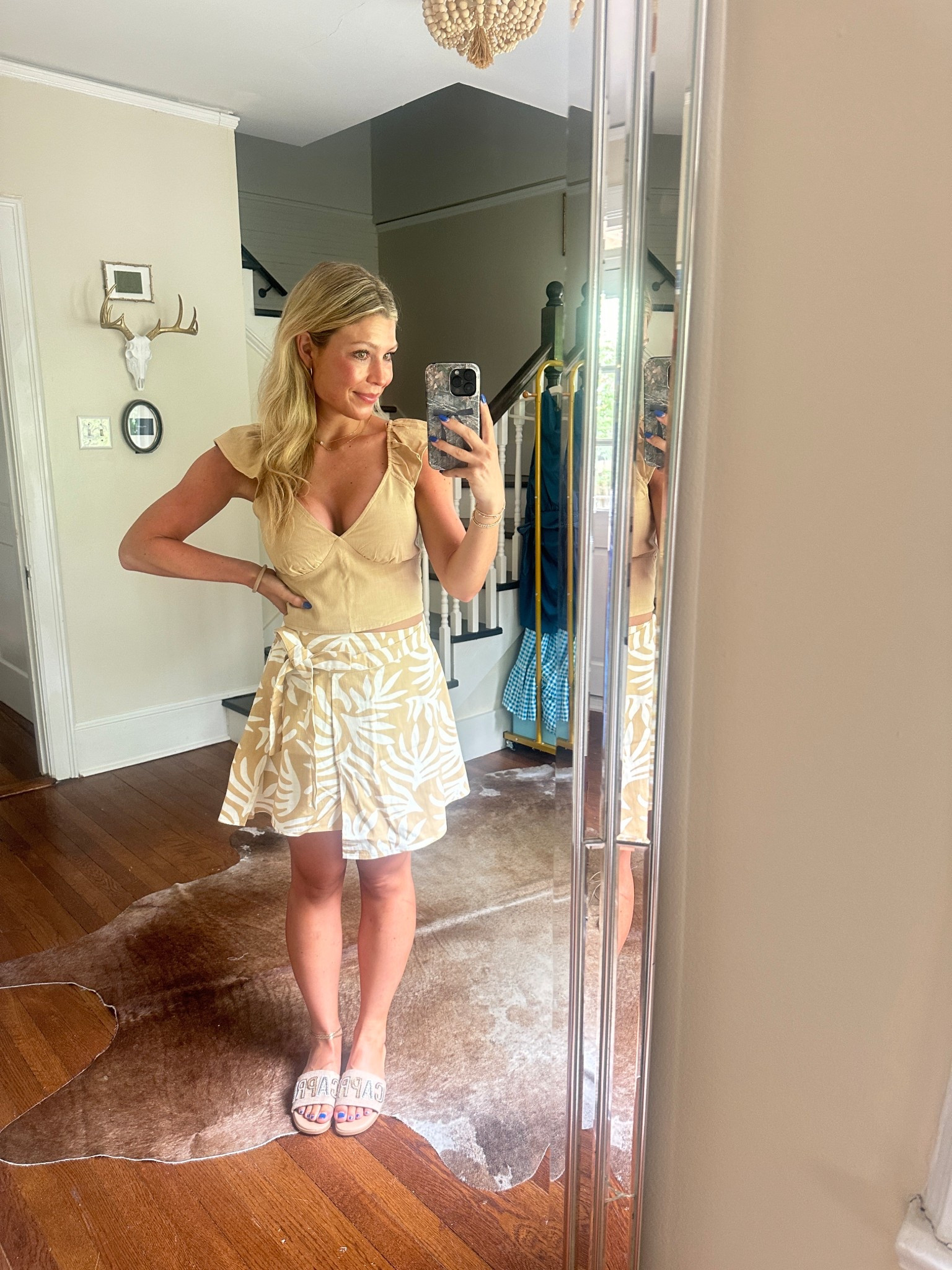 Xs top + bottom 
Target / Target style / tropical skirt / beach  ootd / neutral style 

#LTKStyleTip #LTKFindsUnder50 #LTKSummerEdit