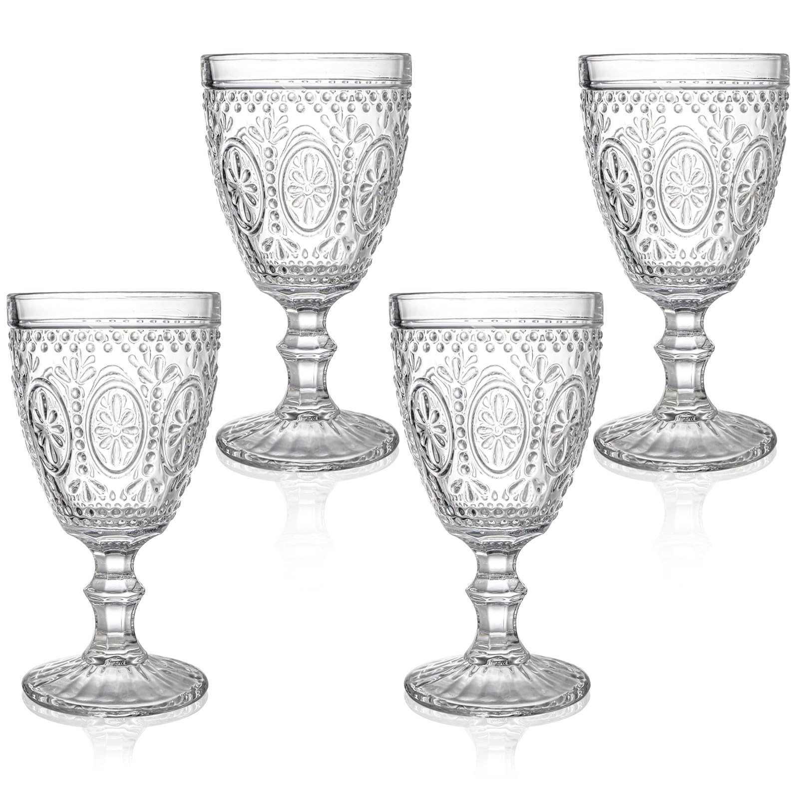 Bekith Clear Glass Goblets, Drinking Goblets Stemmed Water Glasses for Iced Tea Wine Juice Beer C... | Amazon (US)