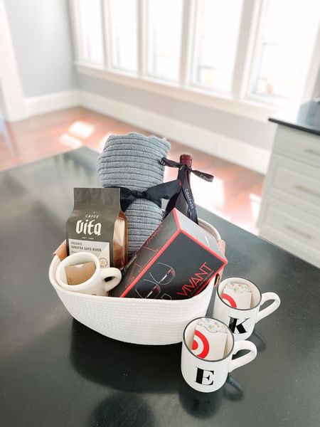 I loved curated this more masculine closing basket for a client. I added 2 coffee cups featuring initials for his college-aged daughters so they always had a cup for morning conversations around the breakfast table or sipping hot cocoa during the holidays. 

#closingbasket #hostgift #hostessgift
