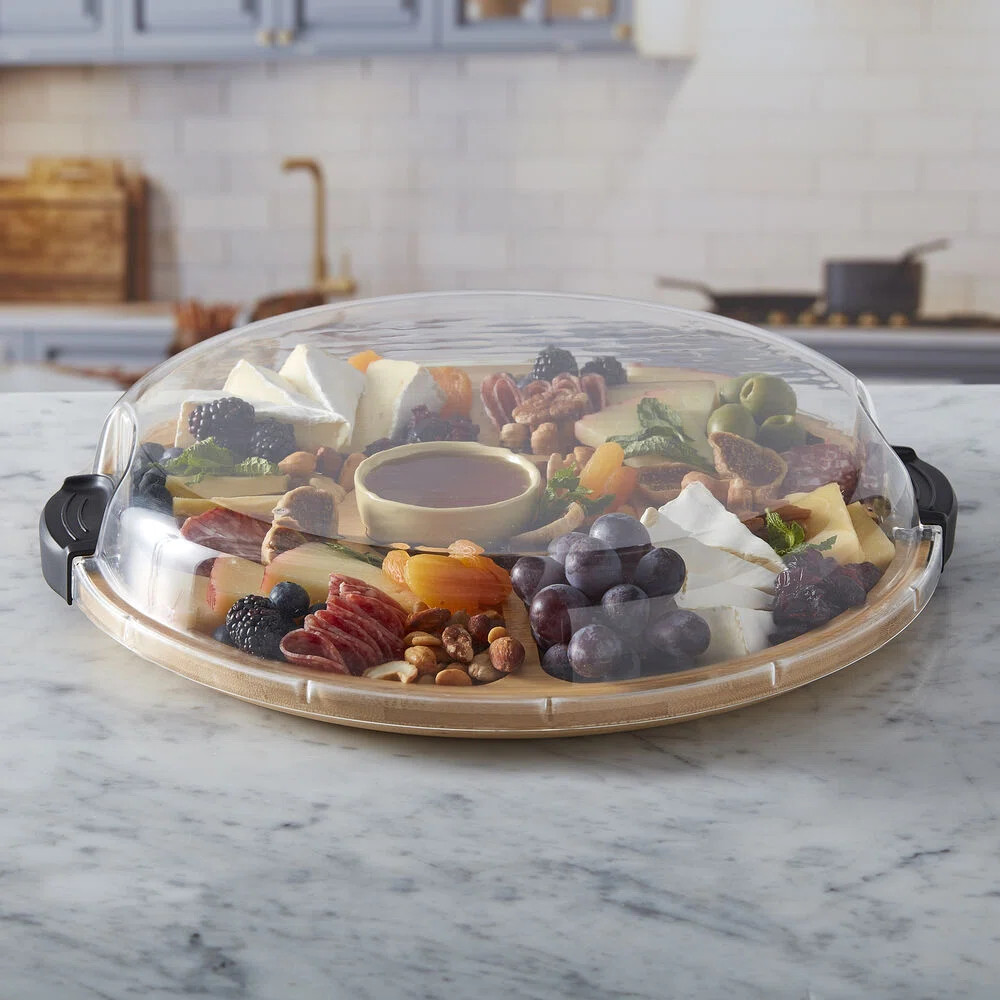 Elevate your hosting game with the Farberware Build-a-Board bamboo cutting board, a 14 inch round... | Wayfair North America