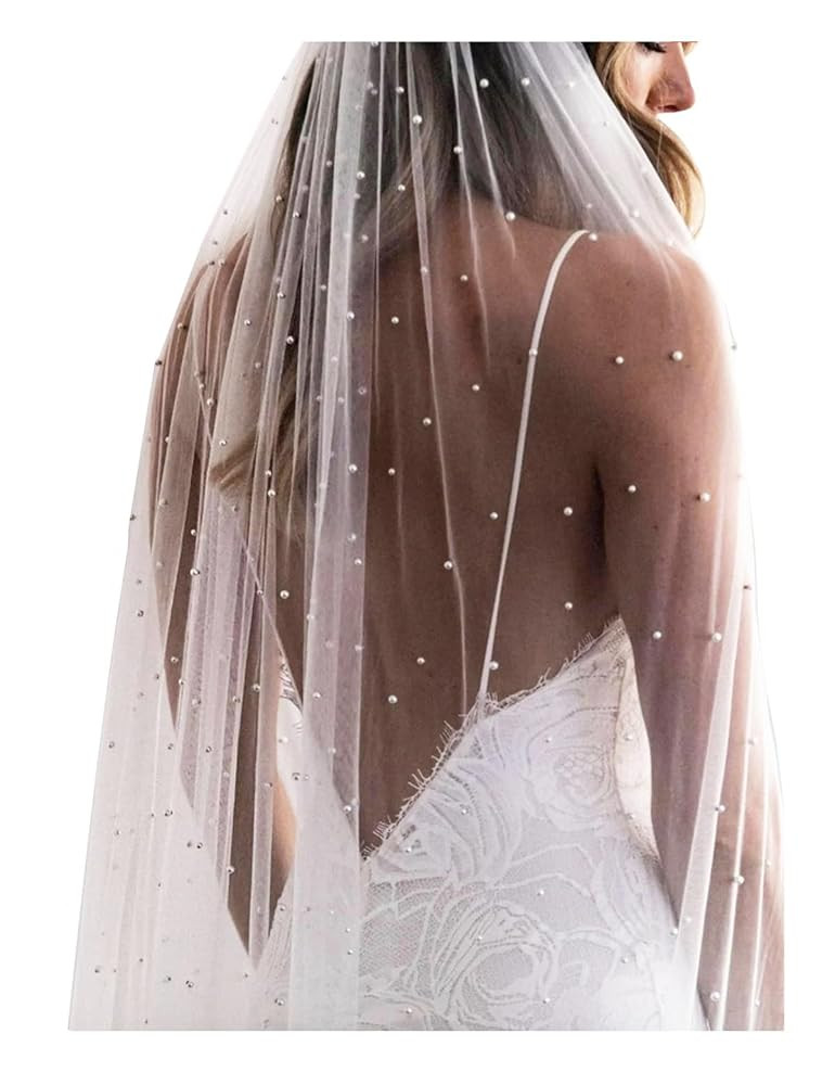 1 Tier Pearl Wedding Bridal Veil With Metal Comb F55 | Amazon (US)