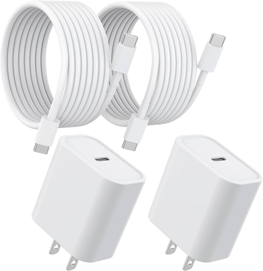 USB C Charger for iPhone 15 Charger, 2 Pack 20W PD USB C Fast Charger Plug with 6FT USB C to C Ca... | Amazon (US)