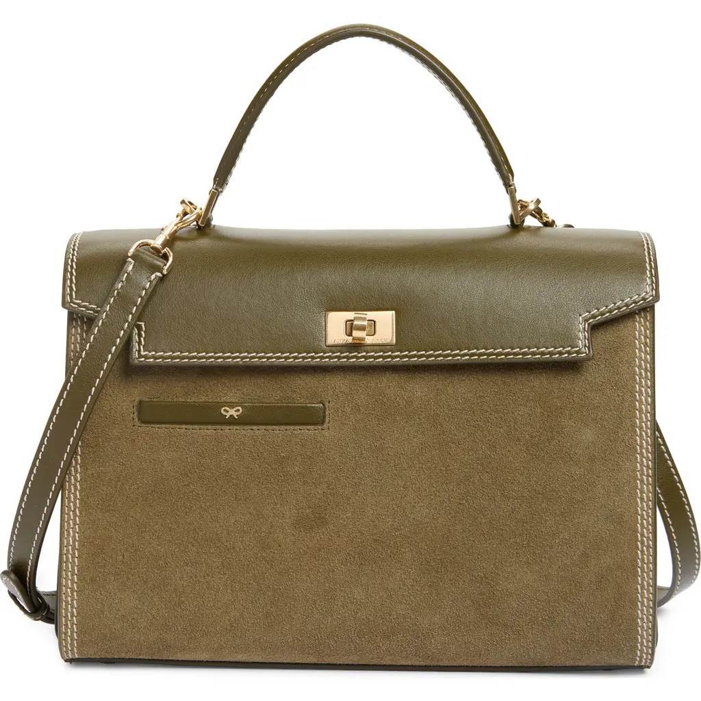 Anya Hindmarch Mortimer Suede Top Handle Bag in Bonsai at Nordstrom | Nordstrom