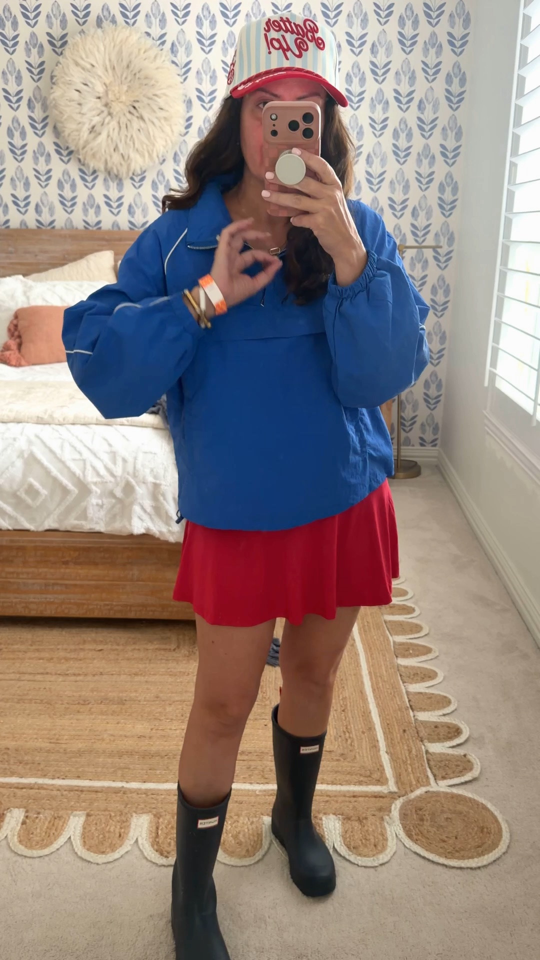 Small jacket, medium skirt with shorts underneath!
.

#LTKootd #LTKmomlife #LTKSeasonal