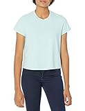 AG Adriano Goldschmied Women's DEL Rey Cropped Baby TEE, Sulfur X Ocean Stone, S | Amazon (US)